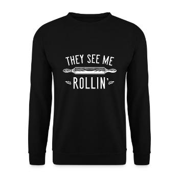 They See Me Rollin’ - Unisex Sweatshirt - black - Front - Alina (178cm) & Michal (187cm)
