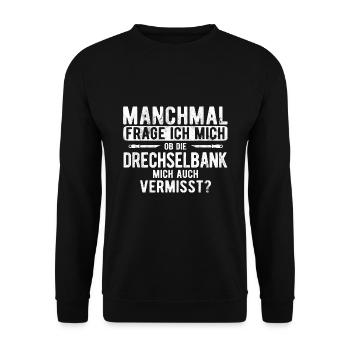 Drechseln Drehen - Unisex Pullover - Schwarz - Vorne - Alina (178cm) & Michal (187cm)