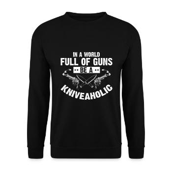 Knife Collector Designs Messerfan Knife Maker - Unisex Sweatshirt - black - Front - Alina (178cm) & Michal (187cm)