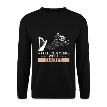 Conceptions de joueurs de harpe pour les conceptions de joueurs de harpe - Sweat-shirt Unisexe - noir - Devant - Alina (178cm) & Michal (187cm)