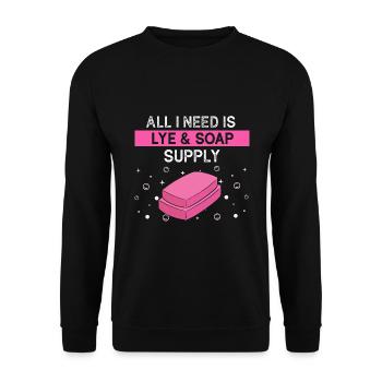 Homemade soap design for oil soap making - Unisex Sweatshirt - black - Front - Alina (178cm) & Michal (187cm)