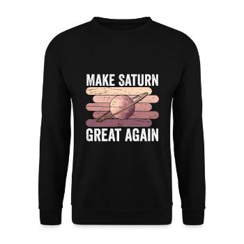 Mach Saturn Wieder Großartig - Unisex Pullover - Schwarz - Vorne - Alina (178cm) & Michal (187cm)