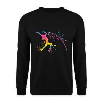 Pole Vaulter Kids Pole Vault - Unisex Sweatshirt - black - Front - Alina (178cm) & Michal (187cm)