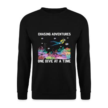 Diving Adventure Divers Sea Ocean - Unisex Sweatshirt - black - Front - Alina (178cm) & Michal (187cm)