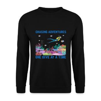 Diving Adventure Divers Sea Ocean - Unisex Sweatshirt - black - Front - Alina (178cm) & Michal (187cm)