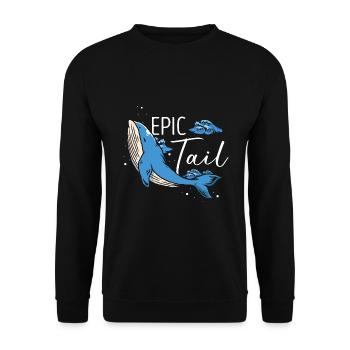 Orca Beobachtung für Buckelwale und Meerwale - Unisex Pullover - Schwarz - Vorne - Alina (178cm) & Michal (187cm)