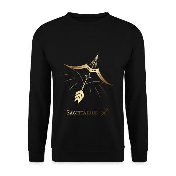 Sternzeichen Schütze/Sagittarius - Unisex Pullover - Schwarz - Vorne - Alina (178cm) & Michal (187cm)