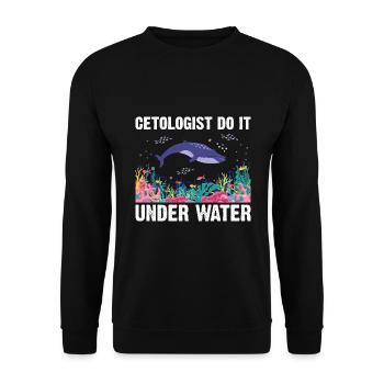 Diving Diver Scientist Cetology Cetologist - Unisex Sweatshirt - black - Front - Alina (178cm) & Michal (187cm)