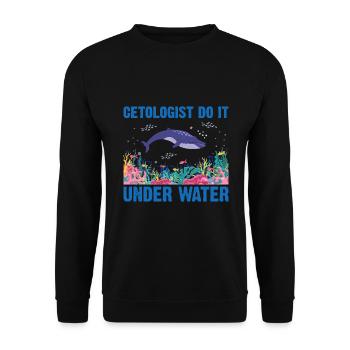 Diving Diver Scientist Cetology Cetologist - Unisex Sweatshirt - black - Front - Alina (178cm) & Michal (187cm)