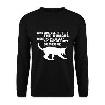 Militär Design Polizei Hund Deutscher Schäfer - Unisex Pullover - Schwarz - Vorne - Alina (178cm) & Michal (187cm)
