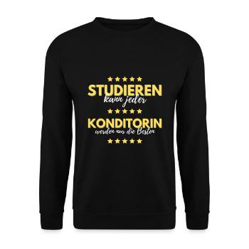 studieren kann jeder konditorin besten geschenk - Unisex Pullover - Schwarz - Vorne - Alina (178cm) & Michal (187cm)
