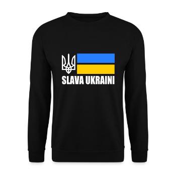Ukraine flagge - Unisex Pullover - Schwarz - Vorne - Alina (178cm) & Michal (187cm)