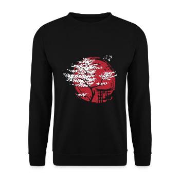 Japanischer Zwergahorn und Torbogen Torii - Unisex Pullover - Schwarz - Vorne - Alina (178cm) & Michal (187cm)