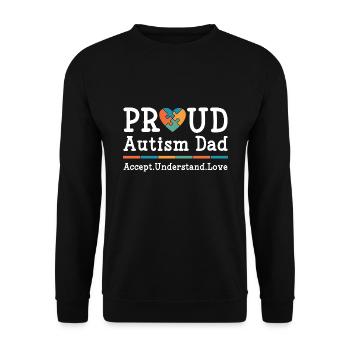 Fier papa autiste - Sweat-shirt Unisexe - noir - Devant - Alina (178cm) & Michal (187cm)