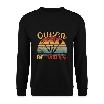 Queen of Darts / Darts - Unisex Pullover - Schwarz - Vorne - Alina (178cm) & Michal (187cm)