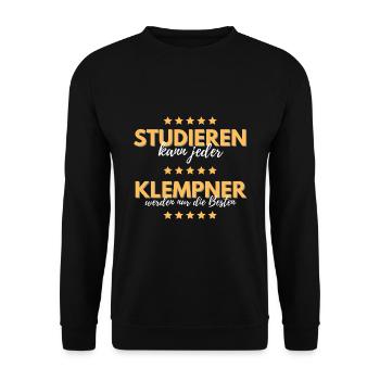 studieren kann jeder klempner besten geschenk - Unisex Pullover - Schwarz - Vorne - Alina (178cm) & Michal (187cm)