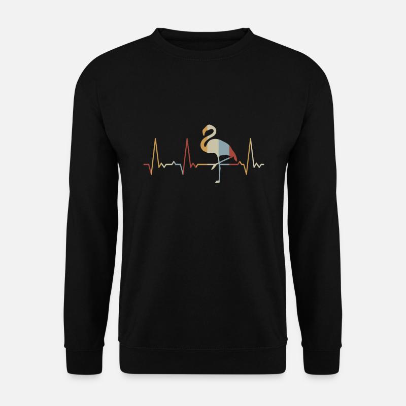 Herzschlag Flamingo - Unisex Pullover - Schwarz