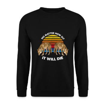 Capture de coyotes et conception de chasseur de coyotes - Sweat-shirt Unisexe - noir - Devant - Alina (178cm) & Michal (187cm)
