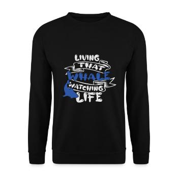 Whale design for whales and blue whales or beluga whales - Unisex Sweatshirt - black - Front - Alina (178cm) & Michal (187cm)
