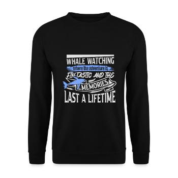 Humpback whale design for ocean, sea, whale and whales - Unisex Sweatshirt - black - Front - Alina (178cm) & Michal (187cm)