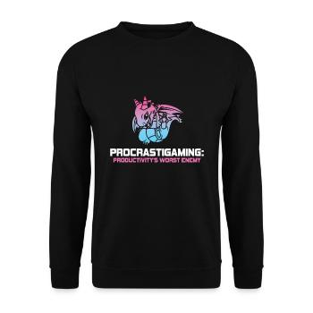 Gamer Procrastigaming Gaming - Sweat-shirt Unisexe - noir - Devant - Alina (178cm) & Michal (187cm)