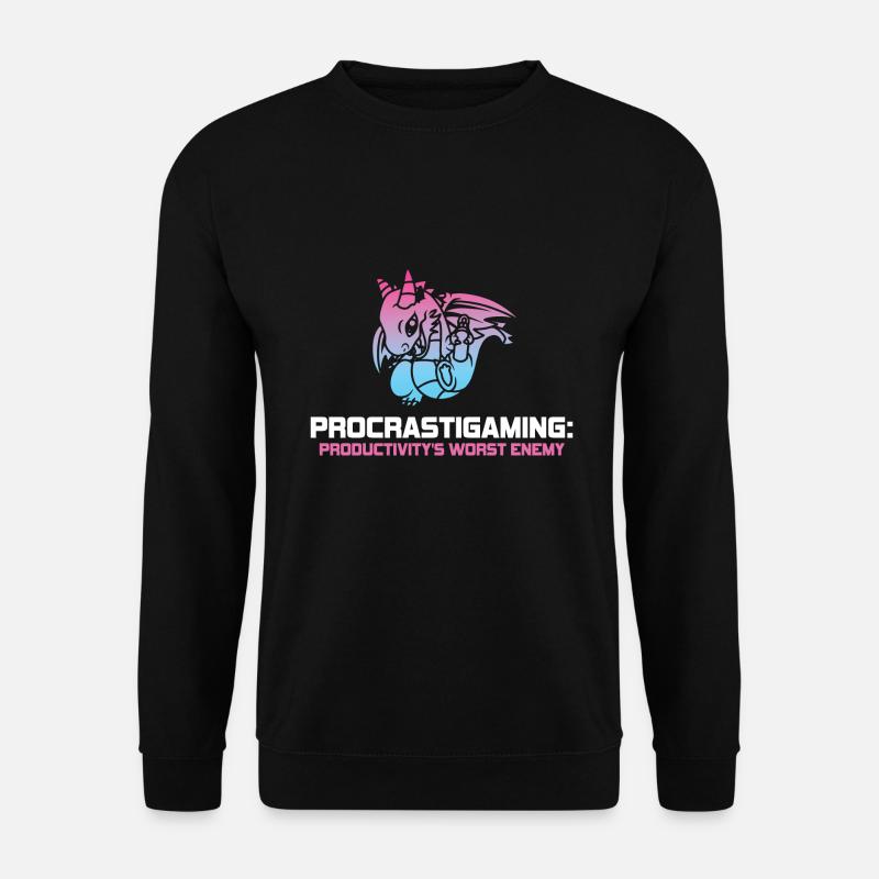 Gamer Procrastigaming Gaming - Unisex Pullover - Schwarz