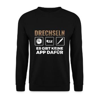 Drechsler Drehen Drechseln - Unisex Pullover - Schwarz - Vorne - Alina (178cm) & Michal (187cm)