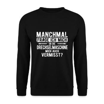 Drechseln Drechsler Drehen - Unisex Pullover - Schwarz - Vorne - Alina (178cm) & Michal (187cm)
