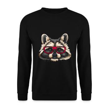 Waschbär Waschbären tier beuteltier - Unisex Pullover - Schwarz - Vorne - Alina (178cm) & Michal (187cm)