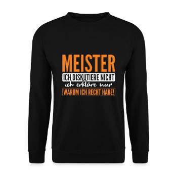 Meister Geschenk Prüfung - Unisex Pullover - Schwarz - Vorne - Alina (178cm) & Michal (187cm)