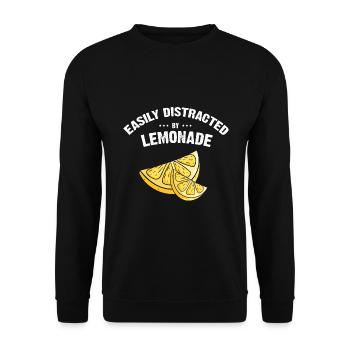Lemon Design Lemonades Stand Boss Vente de citron - Sweat-shirt Unisexe - noir - Devant - Alina (178cm) & Michal (187cm)