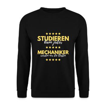 studieren kann jeder mechaniker besten geschenk - Unisex Pullover - Schwarz - Vorne - Alina (178cm) & Michal (187cm)