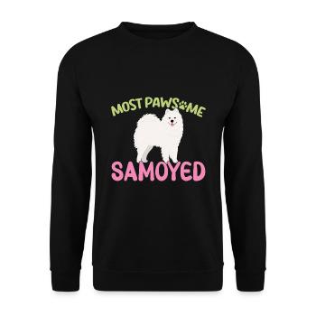MostPAWSOME Samoyed - Unisex Sweatshirt - black - Front - Alina (178cm) & Michal (187cm)