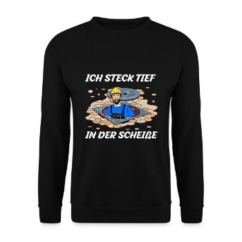 Sewer workers - I'm deep in the shit - Unisex Sweatshirt - black - Front - Alina (178cm) & Michal (187cm)