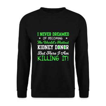World's Best Kidney Donor - Unisex Sweatshirt - black - Front - Alina (178cm) & Michal (187cm)