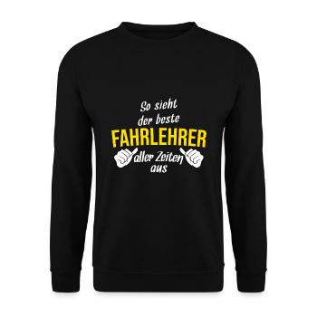 Fahrlehrer - Unisex Pullover - Schwarz - Vorne - Alina (178cm) & Michal (187cm)