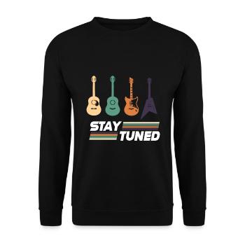 Gitarre Musik Gitarrist Papa Guitar Opa - Unisex Pullover - Schwarz - Vorne - Alina (178cm) & Michal (187cm)