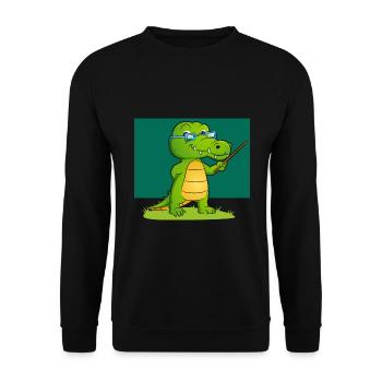Teacher Crocodile Gift Teacher Alligator - Unisex Sweatshirt - black - Front - Alina (178cm) & Michal (187cm)