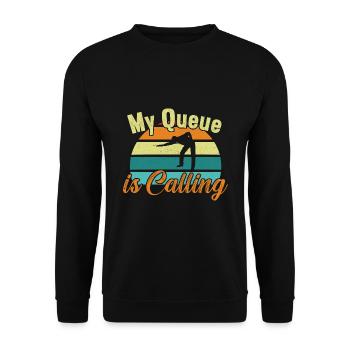 My Queue is Calling / Billiard Snooker - Unisex Sweatshirt - black - Front - Alina (178cm) & Michal (187cm)