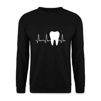 Dent de battement de cœur - Sweat-shirt Unisexe - noir - Devant - Alina (178cm) & Michal (187cm)