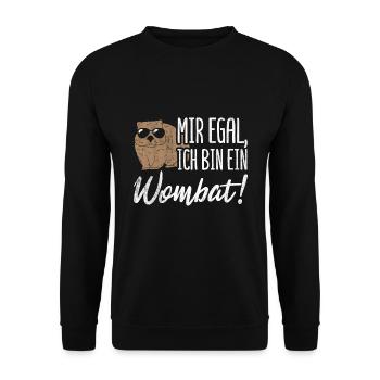Je m’en fiche Je suis un Wombat - Sweat-shirt Unisexe - noir - Devant - Alina (178cm) & Michal (187cm)