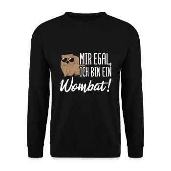 Australien Wombat Beuteltier - Unisex Pullover - Schwarz - Vorne - Alina (178cm) & Michal (187cm)