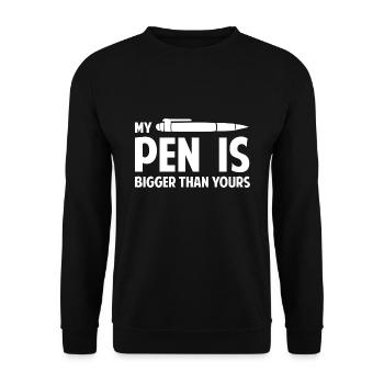 My Pen Is Bigger Than Yours - Unisex Sweatshirt - black - Front - Alina (178cm) & Michal (187cm)