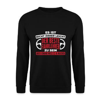 Fahrlehrer Führerschein - Unisex Pullover - Schwarz - Vorne - Alina (178cm) & Michal (187cm)