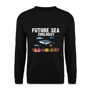 Future Zooologist Zooology Marine Biologist Sea - Unisex Sweatshirt - black - Front - Alina (178cm) & Michal (187cm)