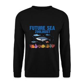 Future Zooologist Zooology Marine Biologist Sea - Unisex Sweatshirt - black - Front - Alina (178cm) & Michal (187cm)