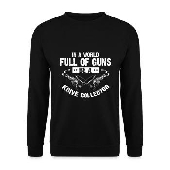 Knife Collector Designs Messerfan Knife Maker - Unisex Sweatshirt - black - Front - Alina (178cm) & Michal (187cm)