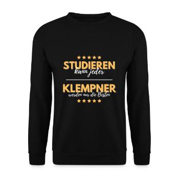 studieren kann jeder klempner besten geschenk - Unisex Pullover - Schwarz - Vorne - Alina (178cm) & Michal (187cm)