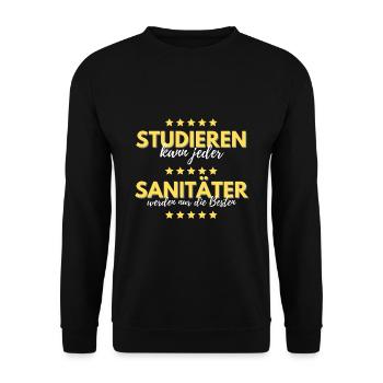 studieren kann jeder sanitäter besten geschenk - Unisex Pullover - Schwarz - Vorne - Alina (178cm) & Michal (187cm)