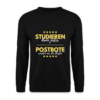 studieren kann jeder postbote besten geschenk - Unisex Pullover - Schwarz - Vorne - Alina (178cm) & Michal (187cm)